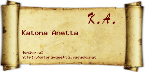 Katona Anetta névjegykártya